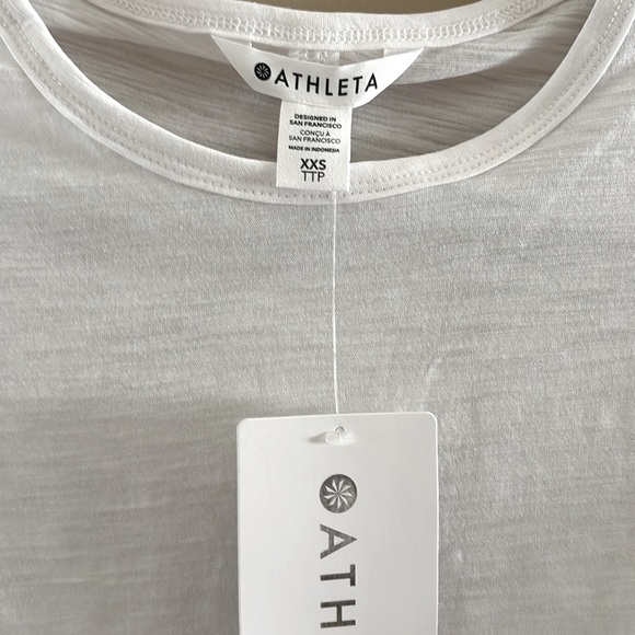 Athleta Essential Slub Tee. White. XXS. 100% Supima Cotton. NWT. - Picture 3 of 6